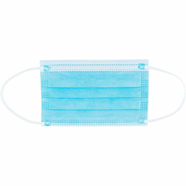 Global Industrial Disposable Face Mask, 3-Ply w/ Earloops, Kids Size, Blue, 50PK 708589